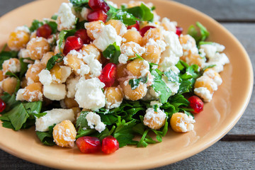 Chickpea salad with feta cheese