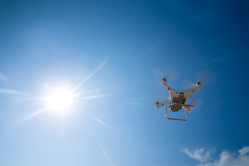 drone flying over sea