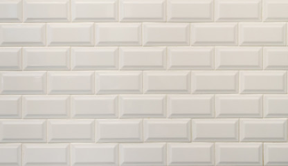 White ceramic tiles texture, imitating white bricks, suitable for background