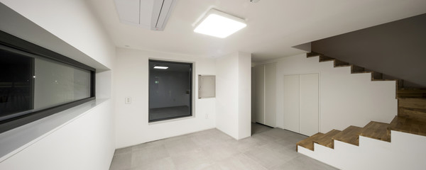 white empty room at the night.