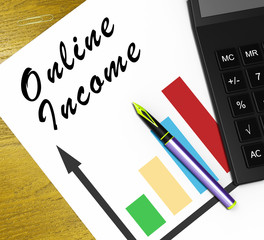 Online Income Meaning Internet Revenue 3d Illustration
