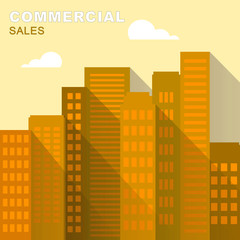 Fototapeta premium Commercial Sales Downtown Describing Real Estate 3d Illustration