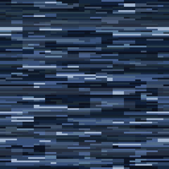 Abstract seamless pattern. Horizontal blue and grey stripes. Editable camouflage background.
