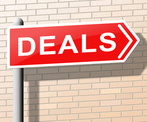 Fototapeta na wymiar Deals Means Best Price Goods 3d Illustration