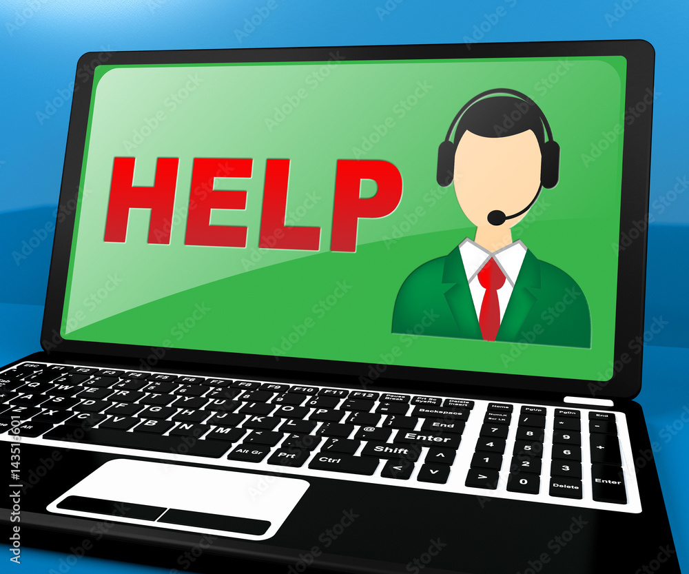 Poster help desk means world wide web 3d rendering