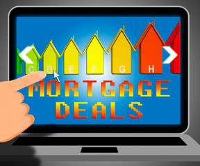 Mortgage Deals Representing Housing Discounts 3d Illustration