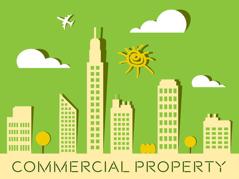 Commercial Property Represents Buildings Real Estate 3d Illustration