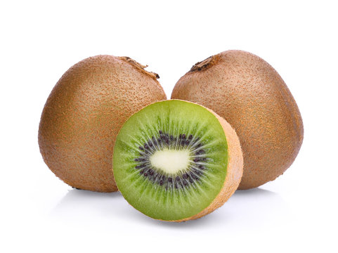 fresh kiwi fruit isolated on white background.