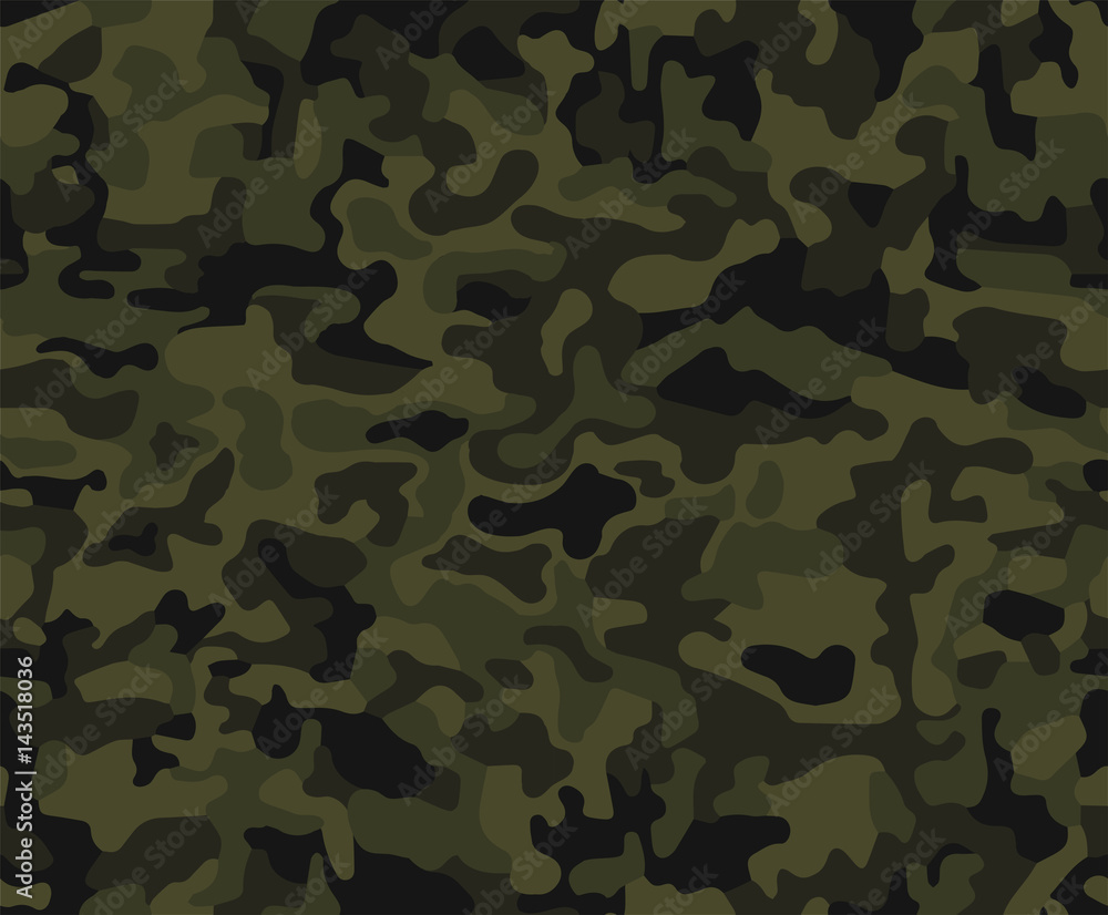 Wall mural Abstract military or hunting camouflage background. Seamless pattern. Brown, green color. - Wall murals