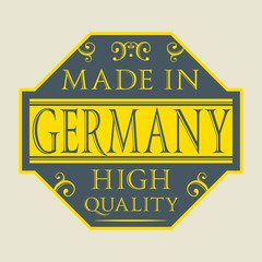 Abstract stamp or label or sale tag with text Made in Germany