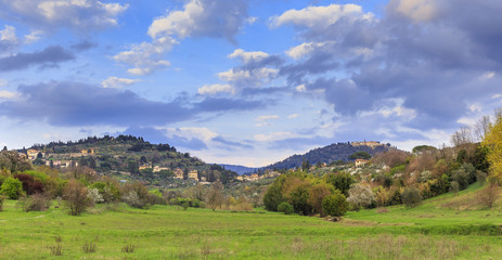 Fototapeta na wymiar Spring is somewhere on the outskirts of Florence.Italy