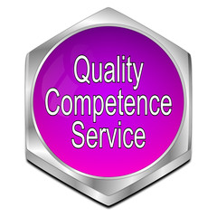 Quality Competence Service Button - 3D illustration