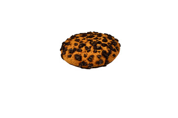 Chocolate chip cookie isolated on white
