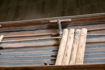 Bamboo seat on the boat