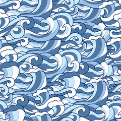 vector seamless background waves on sea or river