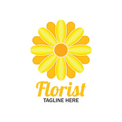 florist logo with text space for your slogan / tagline, vector illustration