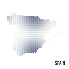 Obraz premium Vector dotted map of Spain isolated on white background .