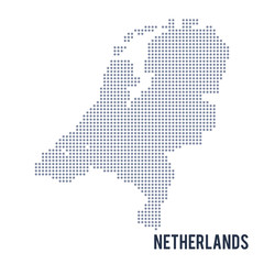 Obraz premium Vector dotted map of Netherlands isolated on white background .