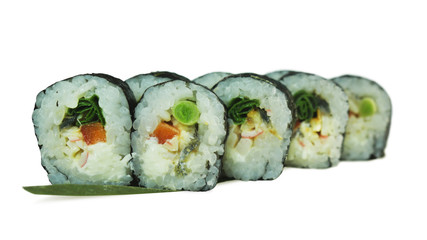 Macro shot of sushi. Japanese restaurant, sushi, oriental tradition.