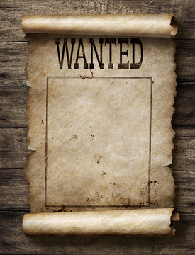 Wanted for reward poster