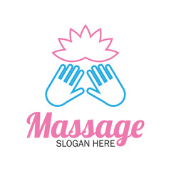 massage therapy logo with text space for your slogan / tagline, vector illustration