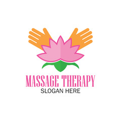 massage therapy logo with text space for your slogan / tagline, vector illustration