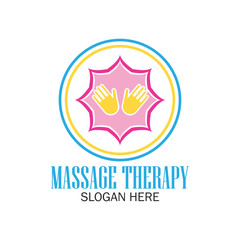 massage therapy logo with text space for your slogan / tagline, vector illustration