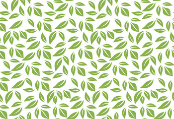 Naklejka na ściany i meble Greenery leaf seamless pattern background vector illustration. Spring color 2017, eco wrapping paper design