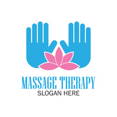 massage therapy logo with text space for your slogan / tagline, vector illustration