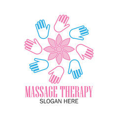 massage therapy logo with text space for your slogan / tagline, vector illustration