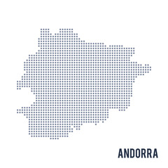 Vector dotted map of Andorra isolated on white background .