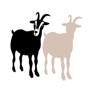 goat vector illustration style Flat silhouette