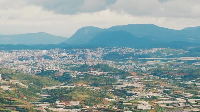 View from Lang Biang mountain to Dalat city. Vietnam.