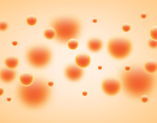 Orange background with 3d bubbles.