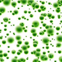 Green background with 3d bubbles.