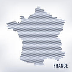 Fototapeta na wymiar Vector hexagon map of France isolated on a gray background