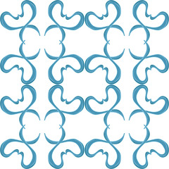 Abstract pattern with blue waves. Hand draw art