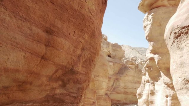 desert canyon landscape in Timna Park, Israel. smooth camera movement