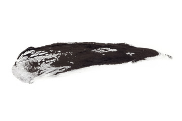 black brush strokes oil paint isolated on white background.