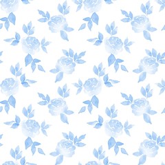 Hand drawn watercolor floral seamless pattern. Background with flowers