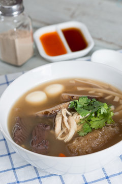 Fish maw soup or Chinese soup.