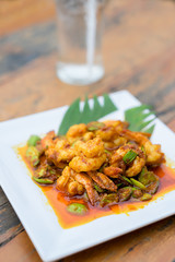 Stir-fried stink bean with shrimp.