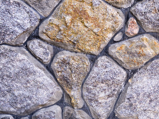 Wall lined with stone. Background