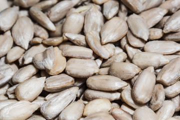 Peeled sunflower seeds macro - selective focus