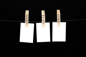 urgent, to do, done cards on line. concept. © patrick