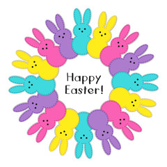 Cute Easter frame with lovely bunnies for your decoration