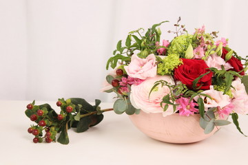 Arrangement of various colors on a white background.