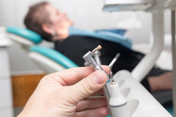 Obraz na płótnie Canvas Instruments of a dentist in the clinic