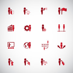 Business, strategy and human resources icon set