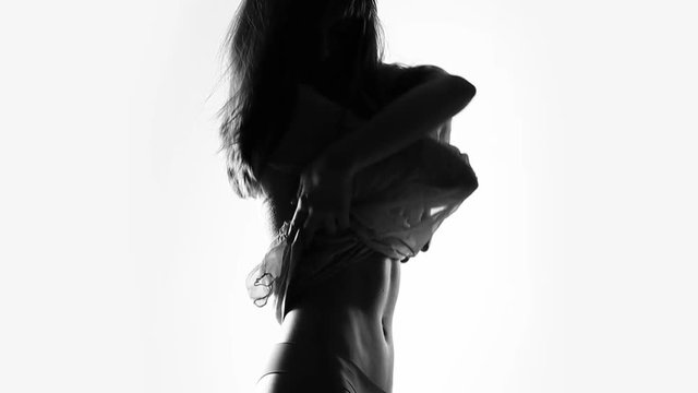 Sexy silhouette of woman. Loop